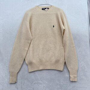 Vintage Polo Ralph Lauren Sweater Mens XL Cream Wool Knit Pullover